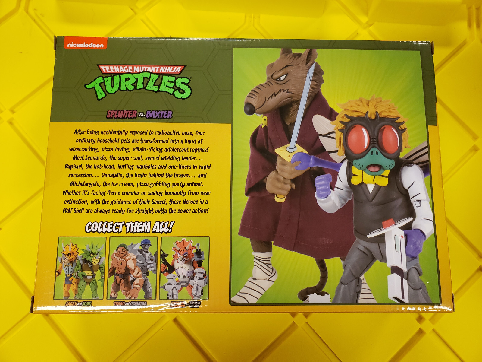 NECA TMNT Splinter VS Baxter Figure 2 pack NEW