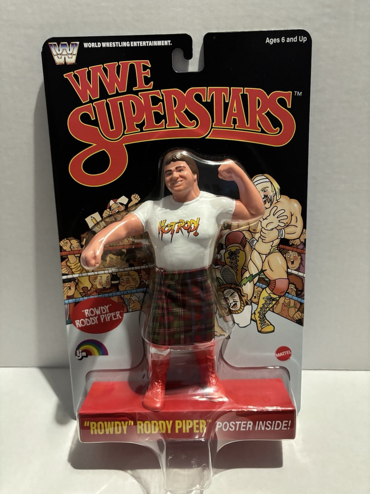 WWE Superstars – LJN – « Rowdy » Roddy Piper Action Figure Black Cardboard