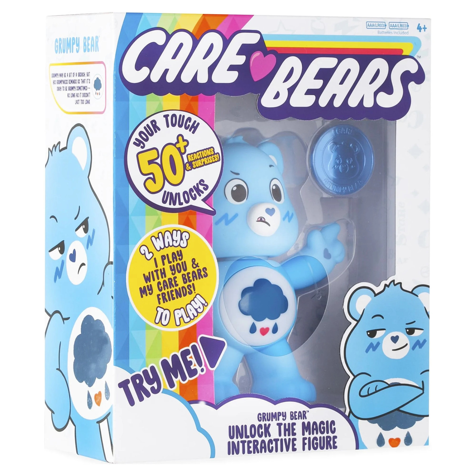 NEW 2020 Care Bears – 5&Prime; Interactive Figure – Grumpy Bear – Your Touch Unlocks