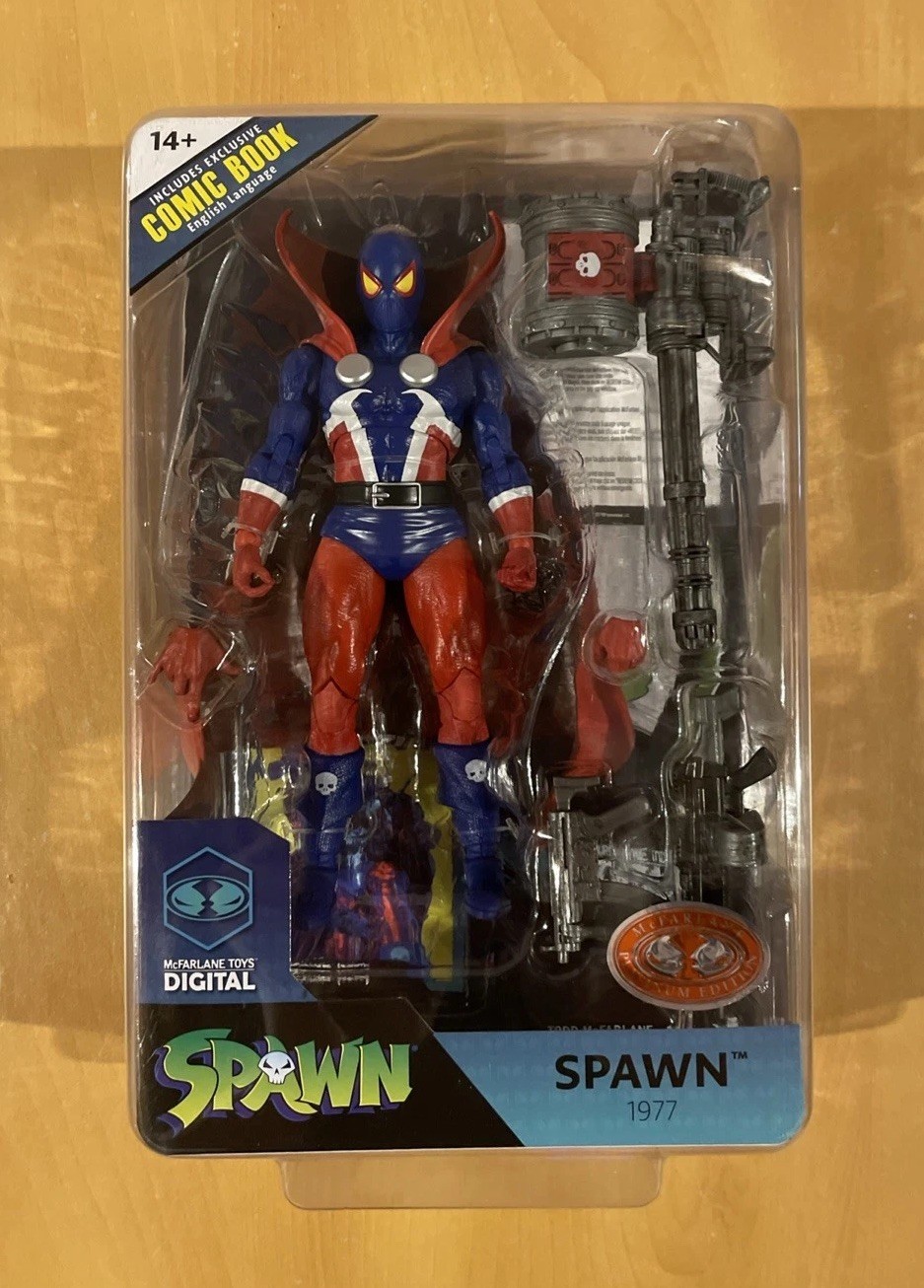 McFarlane Page Punchers SPAWN 1977 Red Platinum Ed. 7” Action Fig. & Comic Book