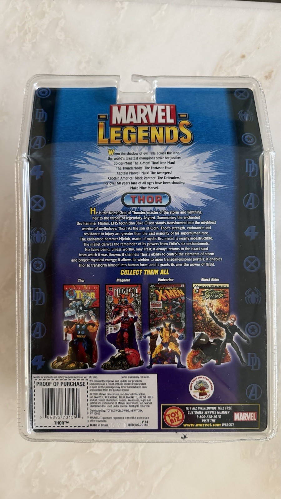 Marvel Legends Thor Series III Poseable Action Figure w/ Hammer Comic & Stand