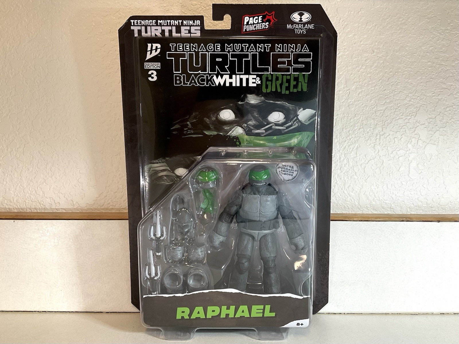 McFarlane Toys Teenage Mutant Ninja Turtles Raphael — Black White & Green