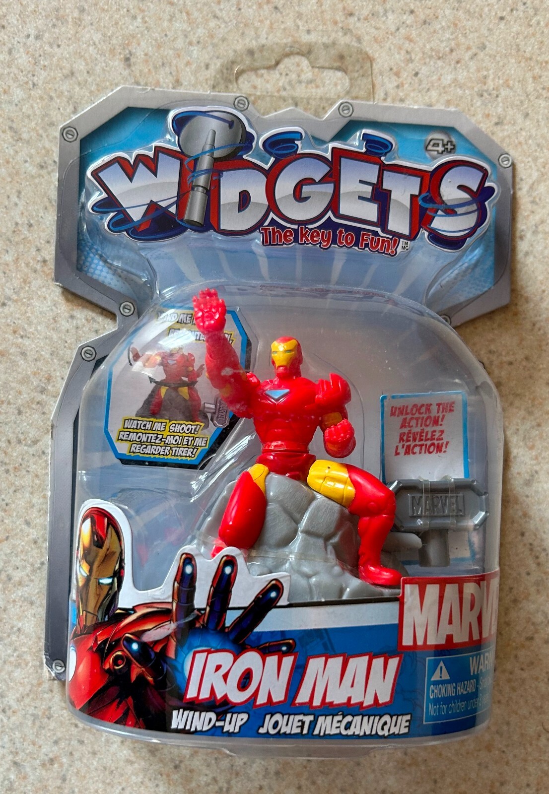 WIDGETS Iron Man Action Figure (Marvel Comics / Blip Toys) — On Card