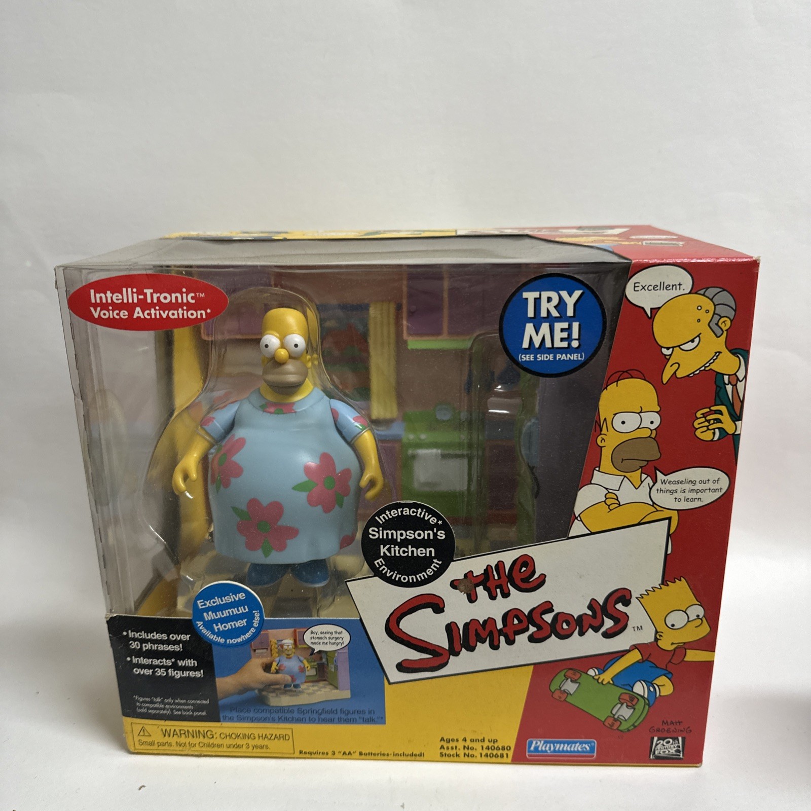 2001 Playmates Muumuu Homer Interactive Simpson&rsquo;s Kitchen Environment Voice New