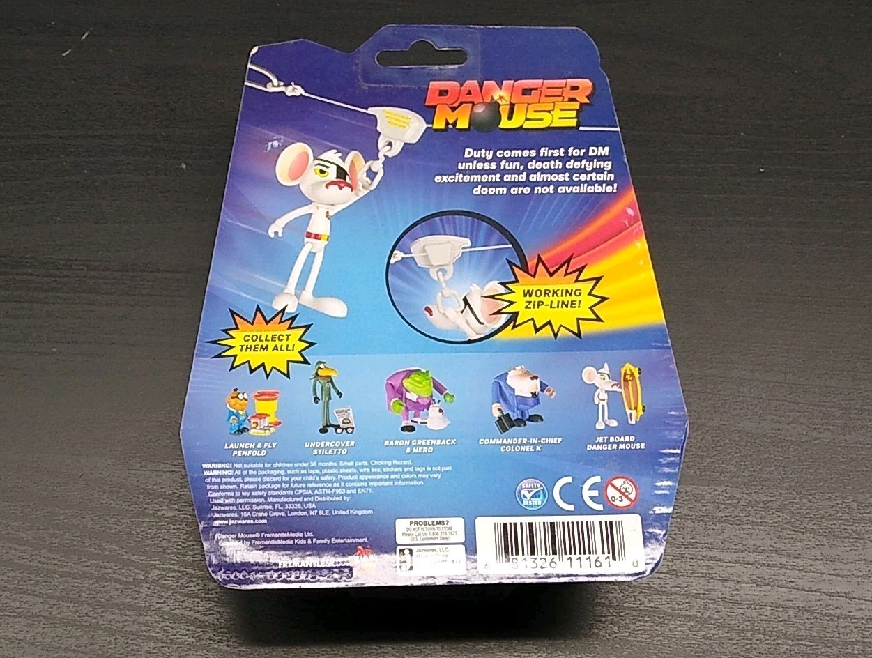 Danger Mouse Cartoon Zip-Line Action Figure Jazwarew NEW