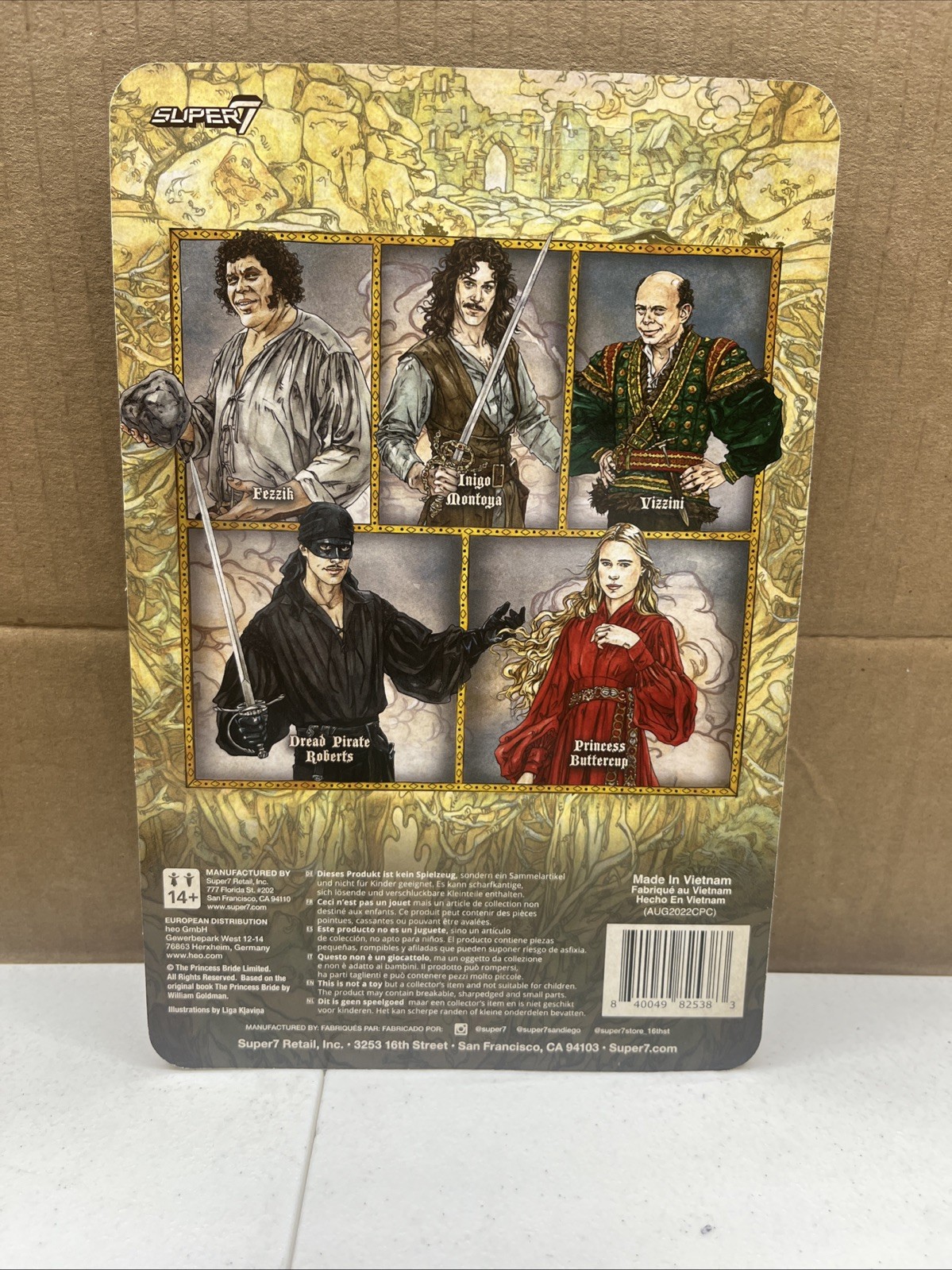 The Princess Bride Super 7 Reaction set Unpunched cards, andre giant, new