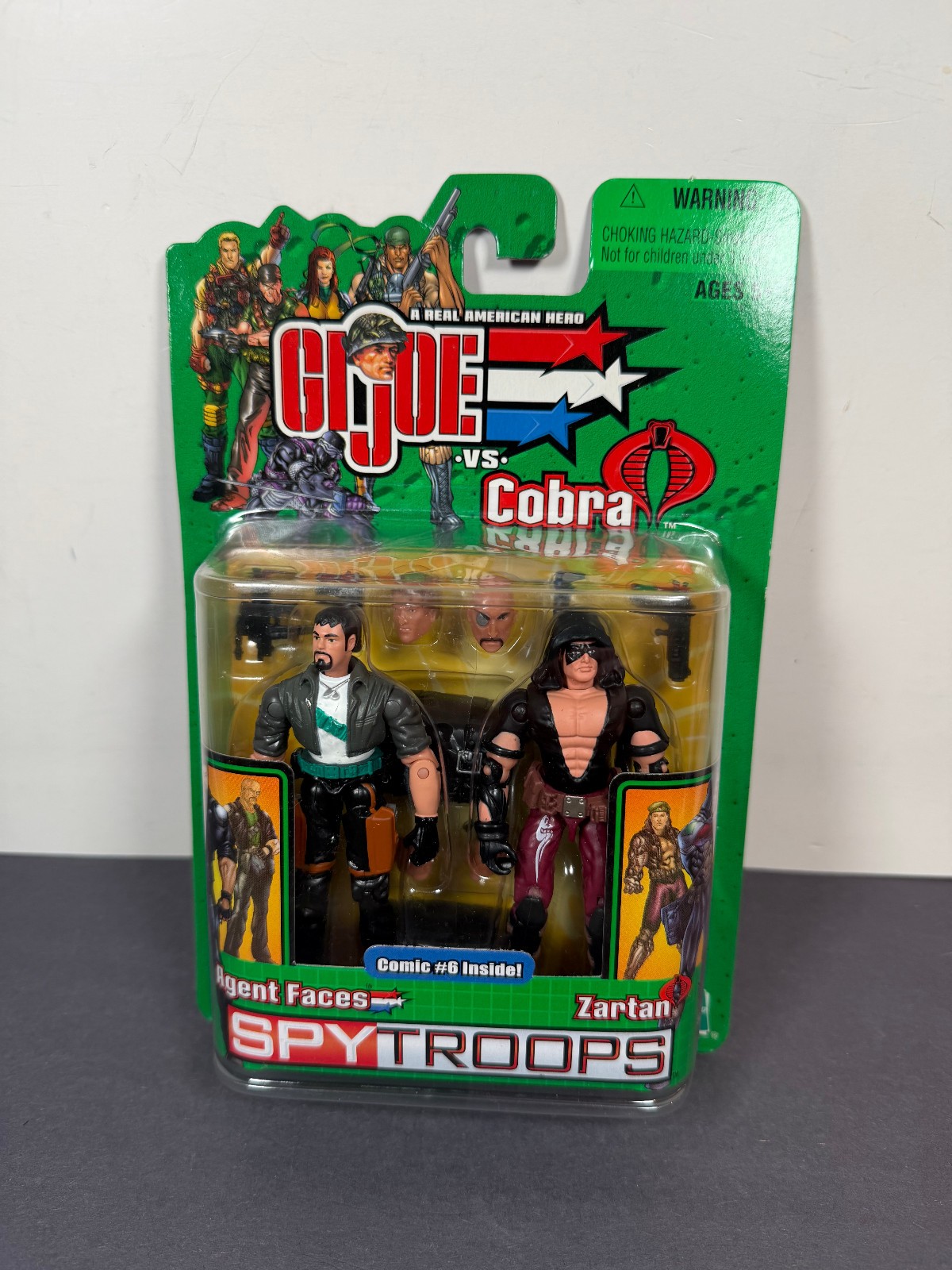 GI Joe vs Cobra Spy Troops AGENT FACES ZARTAN 3.75&Prime; Action Figure 2 Pack