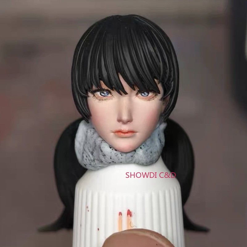 1/12 Custom Chainsaw Man Asa Mitaka Head Carving For 6&Prime; Romankey&Other&rsquo;s Figure