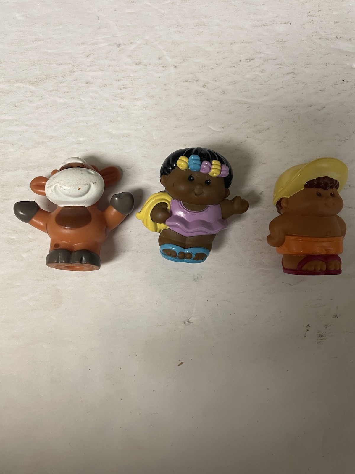 The Little Tikes Company Beach Girl And Boy In Swimsuits And Cow Lot Of 3
