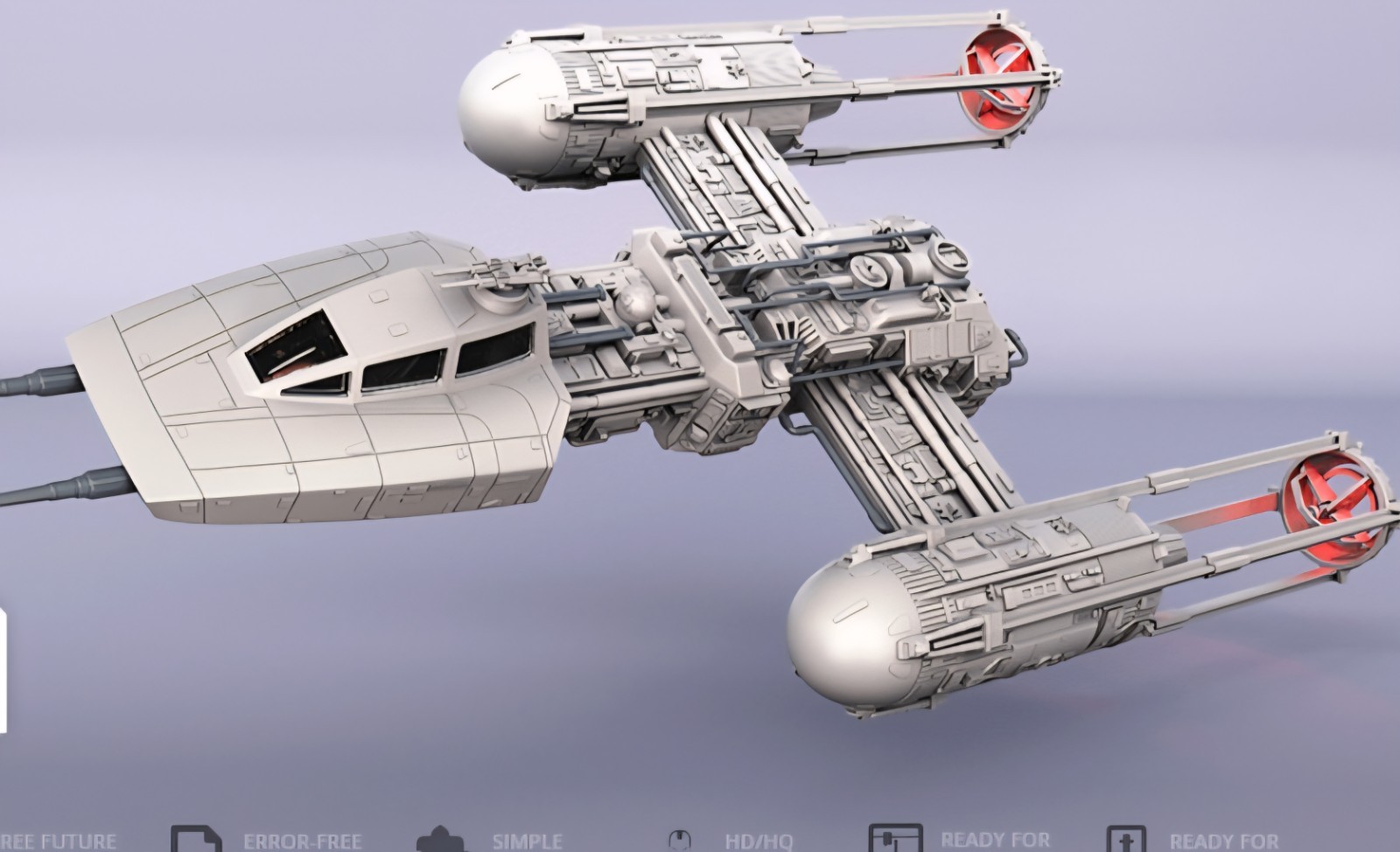 Star Wars 1/32 Scale 19&Prime; Y-wing Model Kit Custom 3d Printed Model Kit W Stand