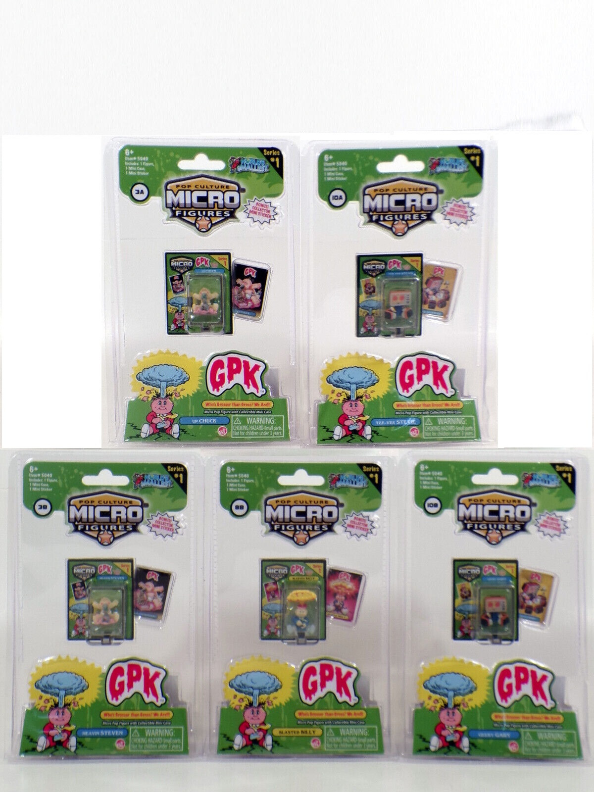 LOT of 5 – World&rsquo;s Smallest Garbage Pail Kids Micro Figures GPK Billy Up Chuck +