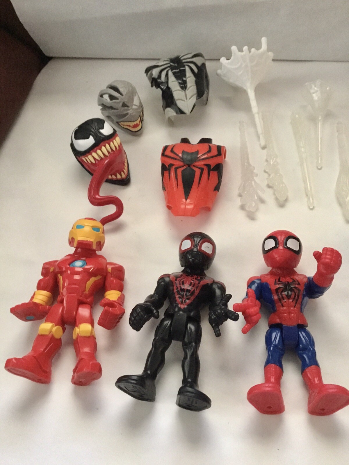 Marvel Action Figures, Armour,Face Mask,Webs,Small Body Parts, and More (33 pcs)