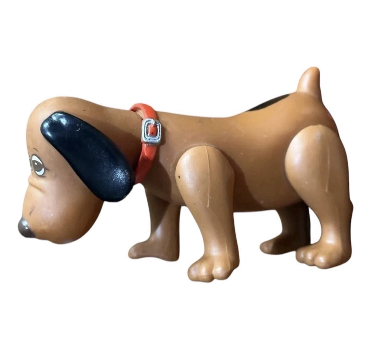 Vtg Pound Puppies Action Figure Poseable 4” Brown Puppy Dog PVC 1986 Tonka Toy