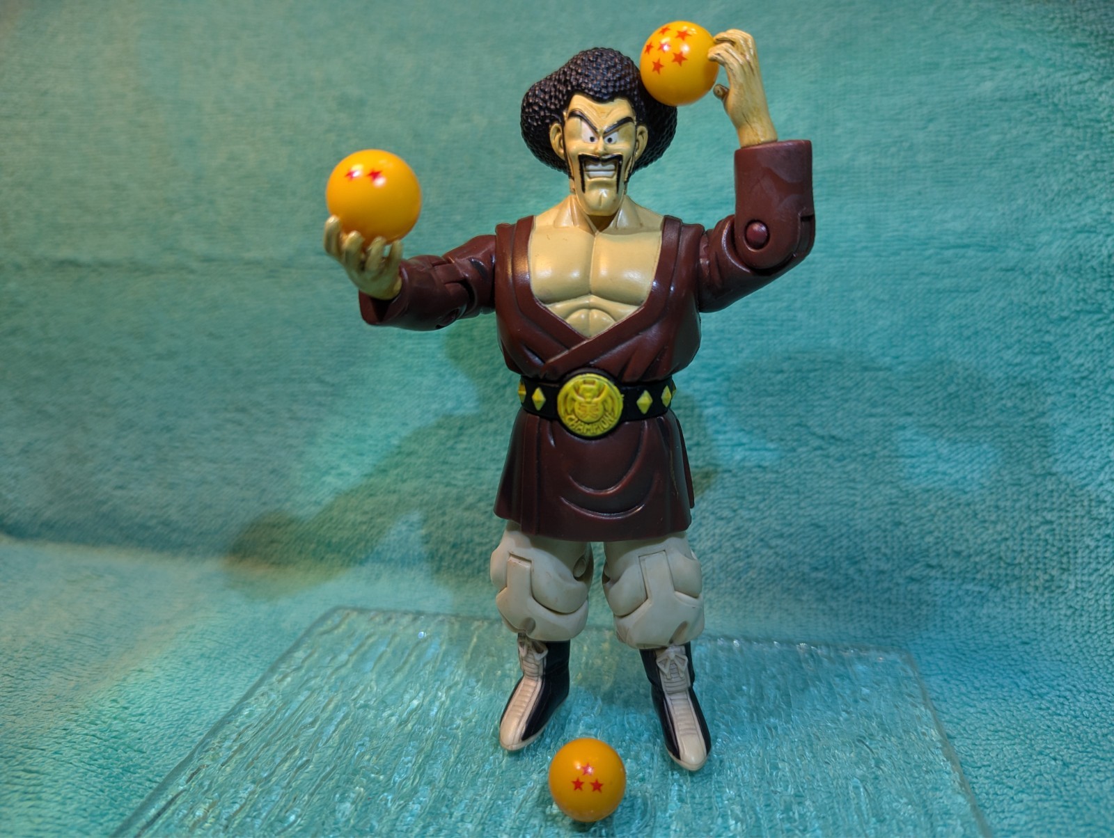 Dragon Ball Z Hercule/Mr. Satan – VTG 2005 Jakks Irwin Action Figure and D Balls
