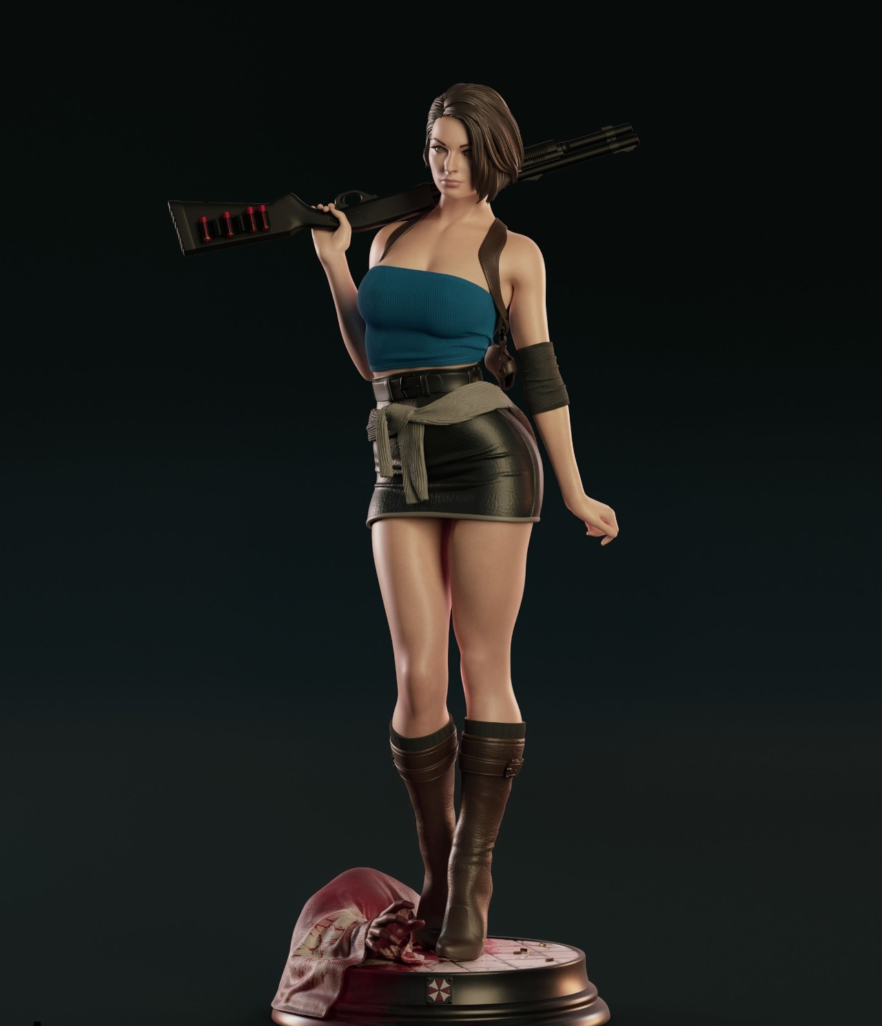 Jill Valentine 1/6 Scale Hand Painted Figure – Handmade Collectible Action Figur
