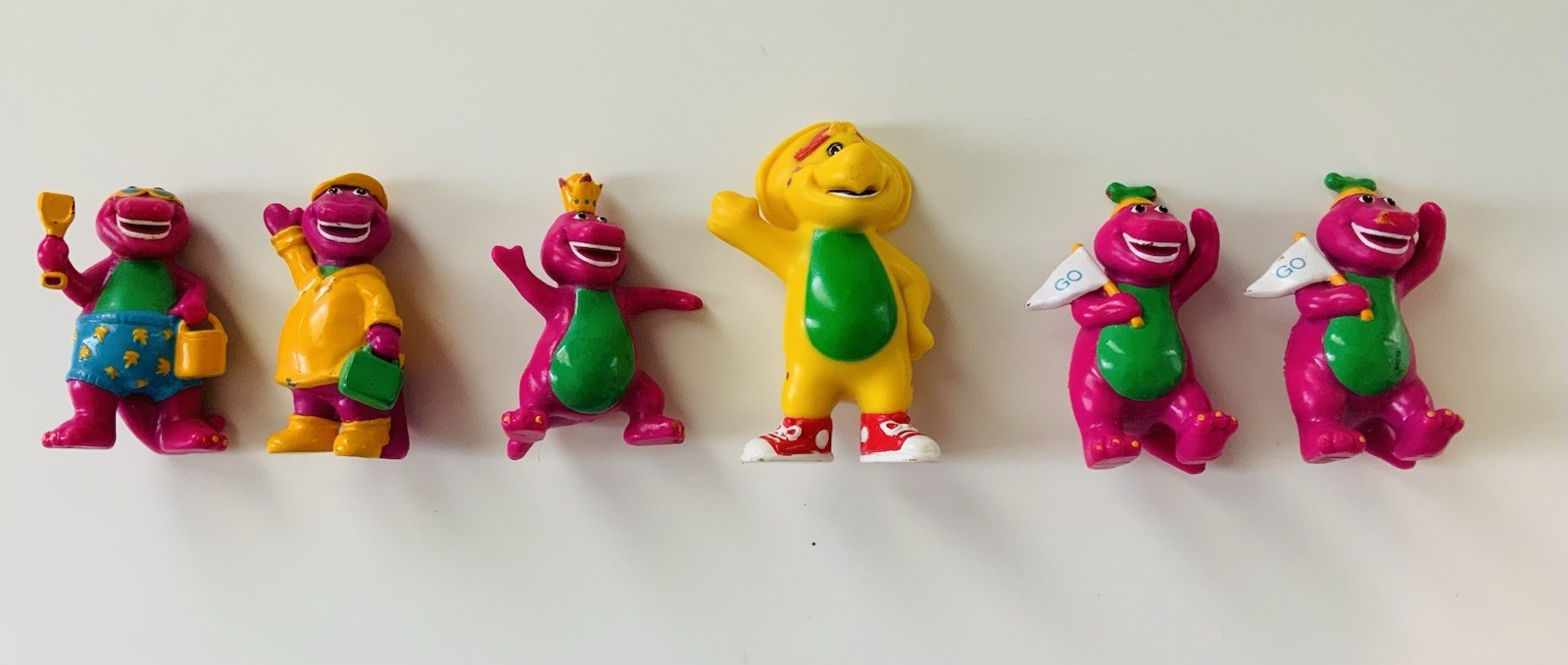 Lot Of 6 Nice Vintage Barney & Friend BJ Figurines; Lyons Group;Cake Toppers Etc