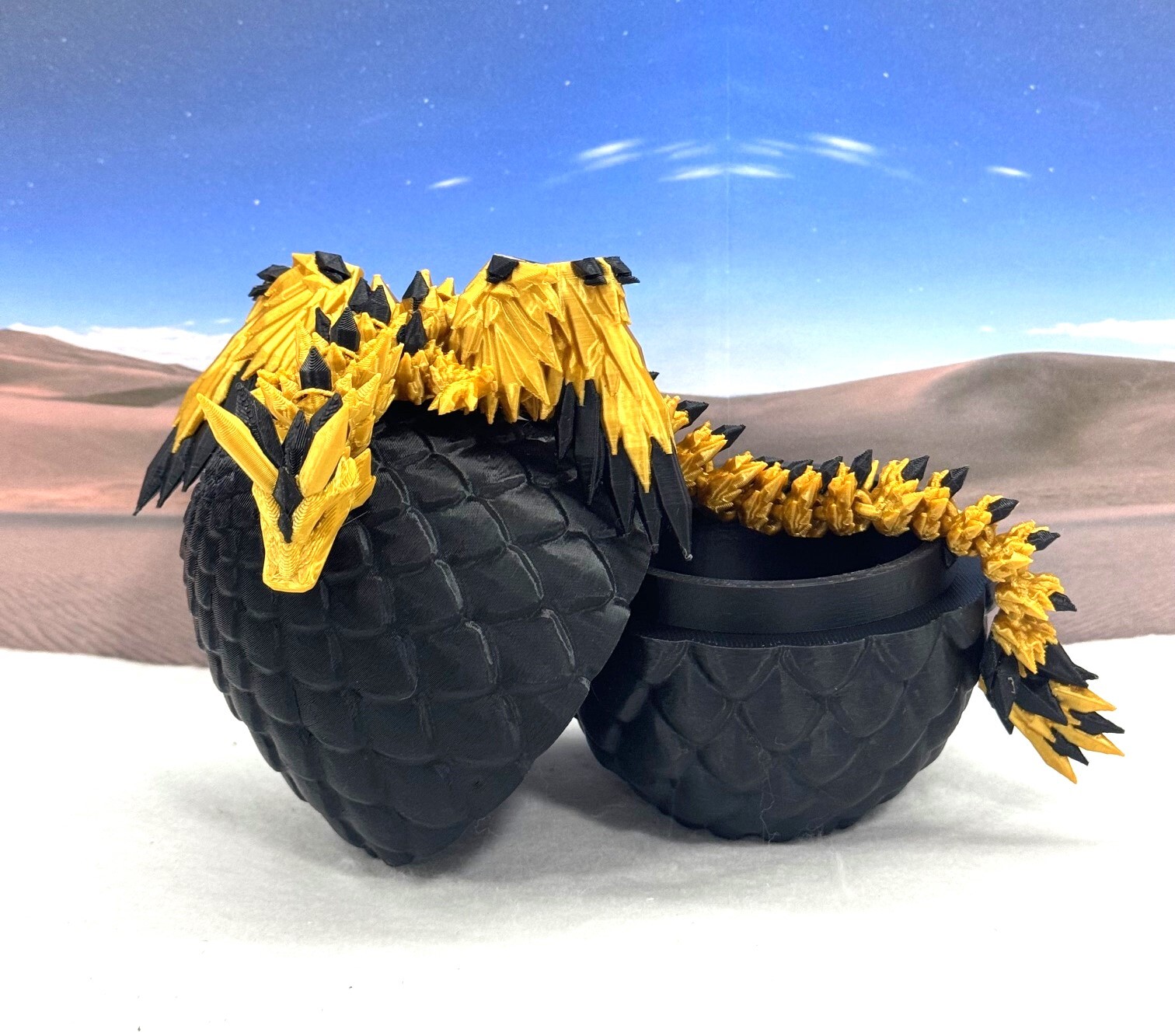 Crystal Winged Dragon with Egg 3D Printed Articulated Crystal Winged Dragon Toy