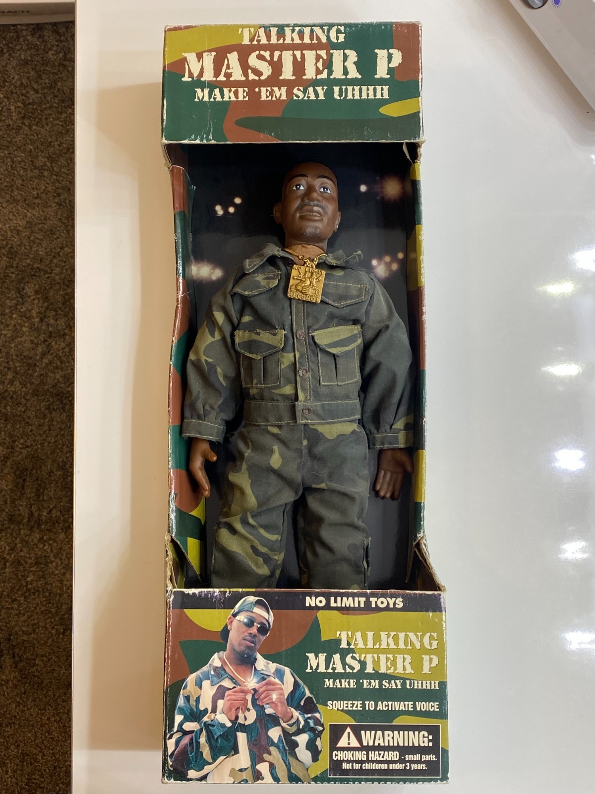 16&Prime; No Limit Toys Talking Master P Doll INCOMPLETE « NOT WORKING » w/Original Box