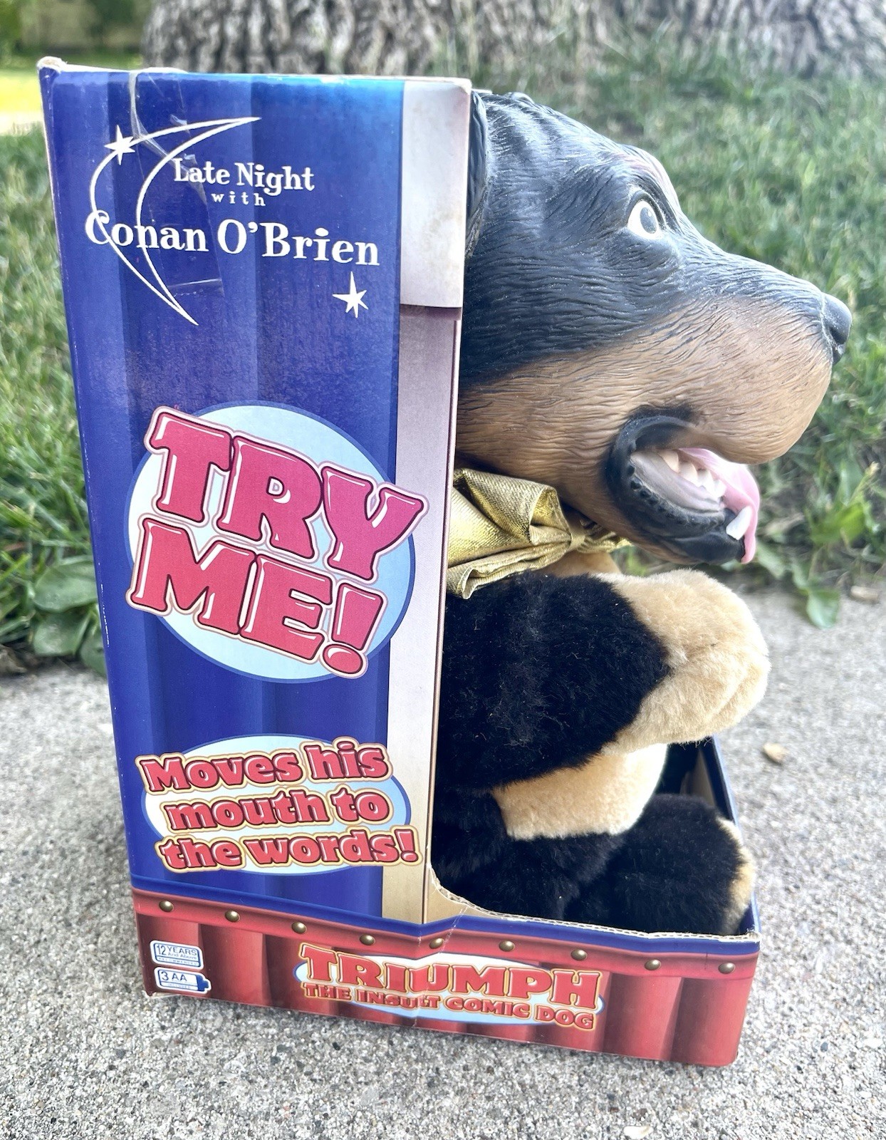 TRIUMPH THE INSULT COMIC DOG TALKING PLUSH W/ BOX UNTESTED AS-IS GEMMY-NO DVD!!