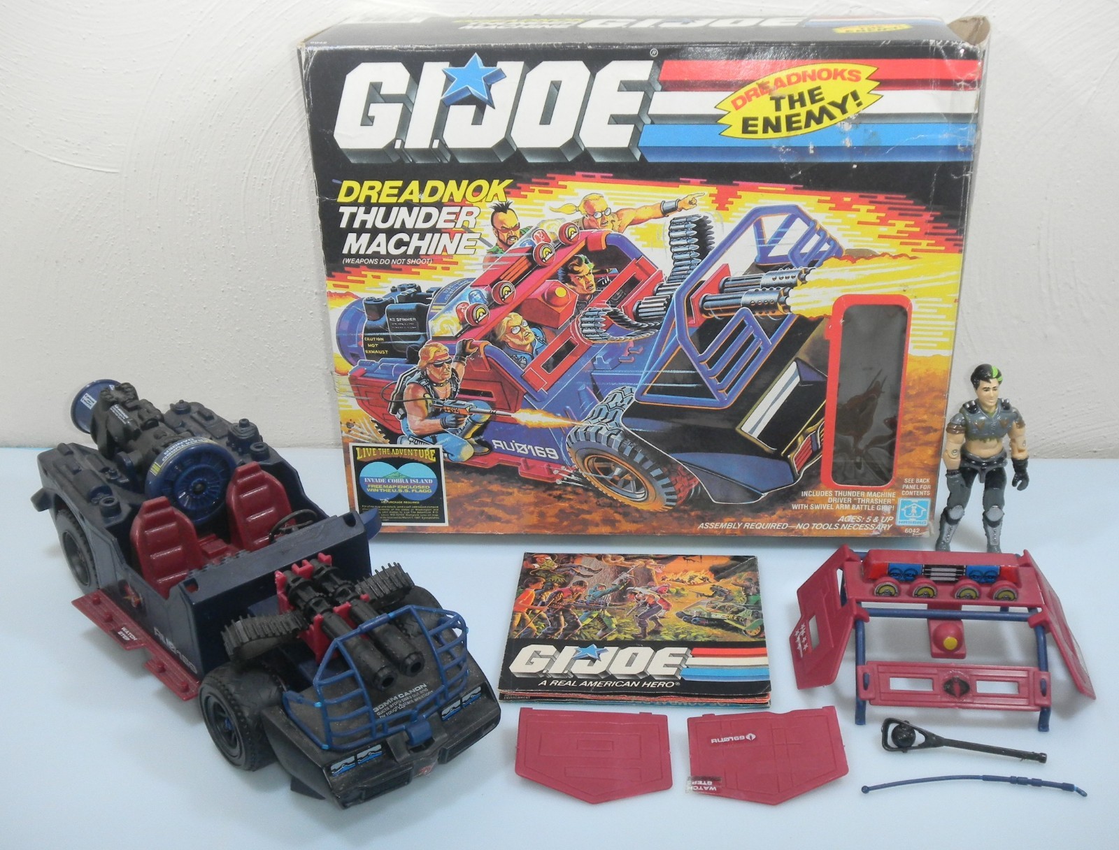 100% Complete 1986 Dreadnok Thunder Machine in Box Cobra G.I. GI Joe 3.75 ARAH