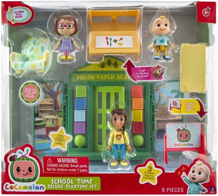CoComelon School Time Deluxe Playtime Set w/ Figures & Accessories – 8 Pieces
