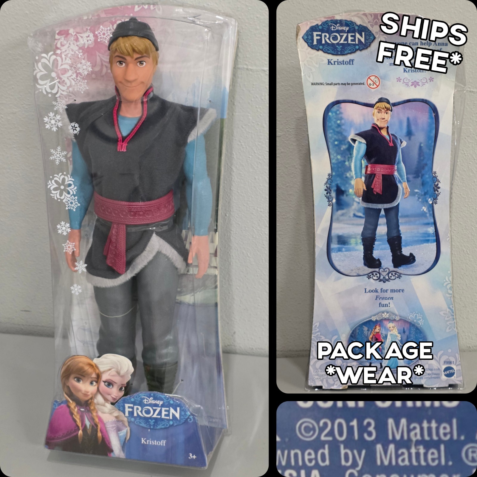 Frozen Kristoff 12” Doll Mattel RARE 2013 – *PACKAGE HAS WEAR* Y9961 SEALED NEW