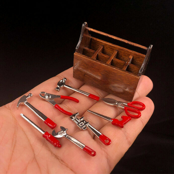 1/6 Scale Scene Accessories Alloy Tool & Toolbox Model Wooden For 12&Prime; Figure Toy
