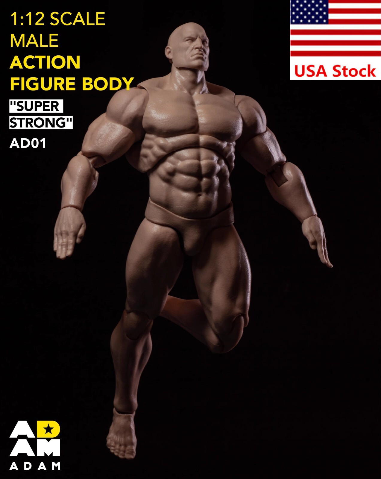 MUFF TOYS ADAM 1/12 Male Super Strong Muscle Flexible Joint Body 6&Prime;Action Figure