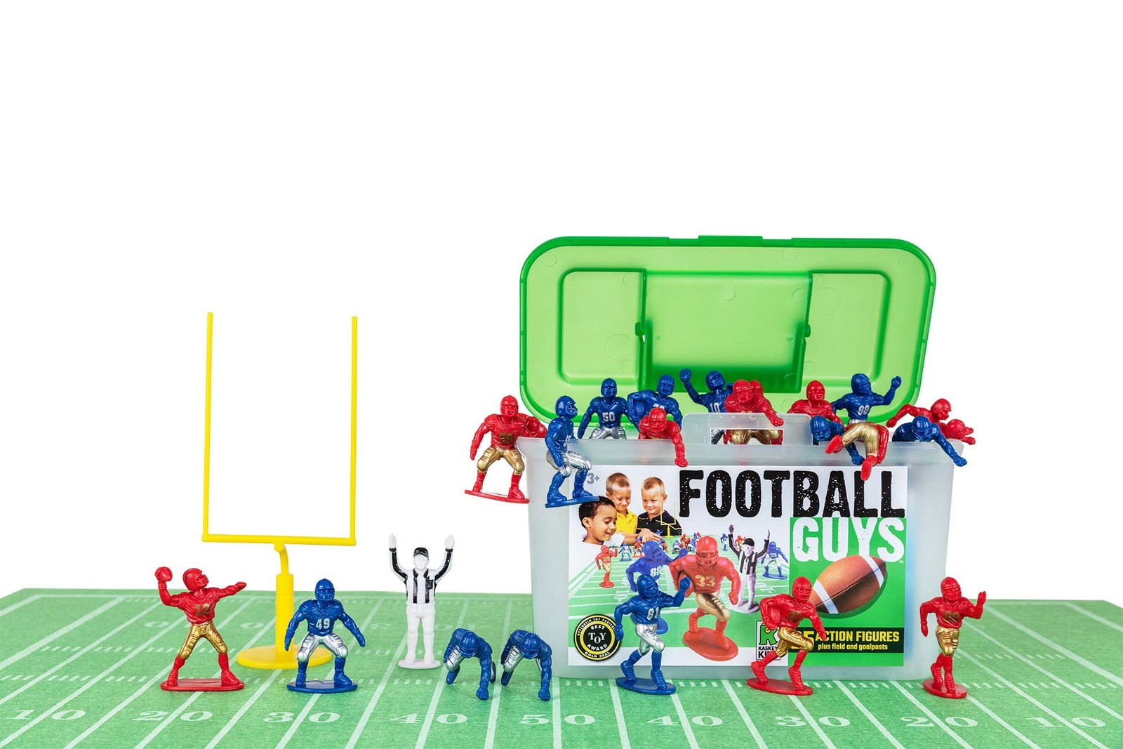 Kaskey Football Guys, Red Gold vs. Blue Silver, 30 Pieces in Each Set, Includ…