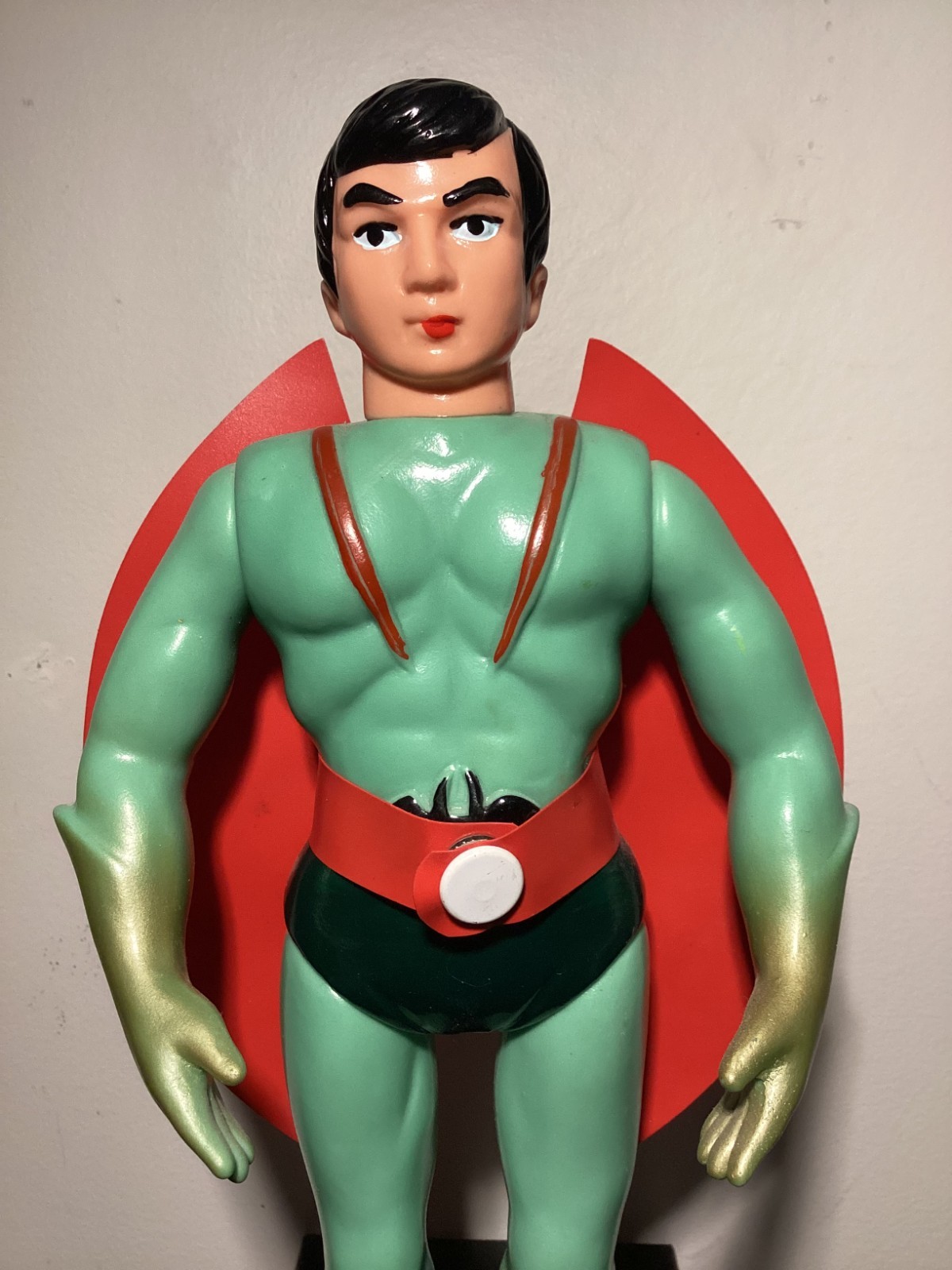 RARE VINTAGE DEVILMAN 11&Prime; 1970s SOFUBI w/MASK & Card Zollmen Bullmark Popy Nagai
