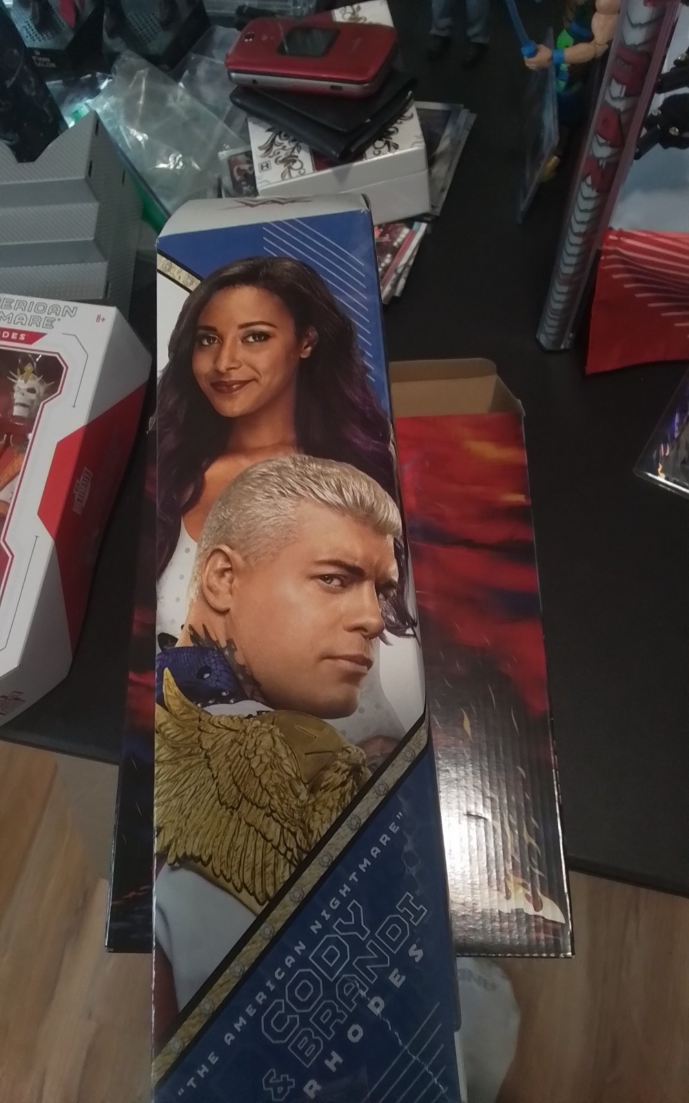 WWE Ultimate Cody Rhodes & Empty Mattel Creations Exclusive Two Pack Brandi Box