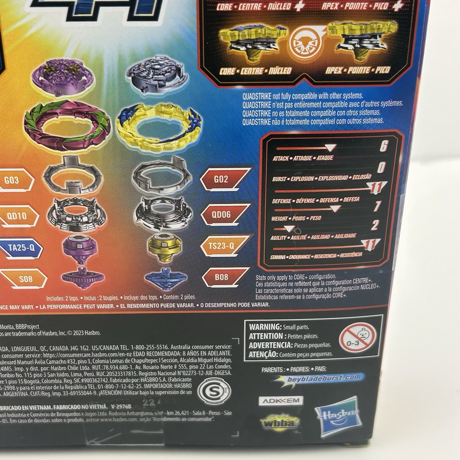 Beyblade Burst QuadStrike Ultimate Evo Valtryek V8 & Divine Xcalius X8 Dual Pack