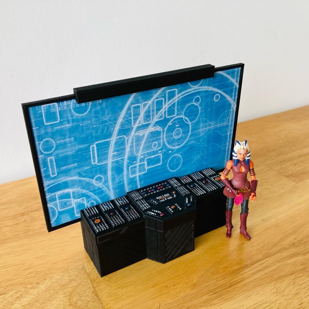 Custom Sci-Fi Tactical Screen / Computer for 3.75 IN (1:18) Figure Diorama