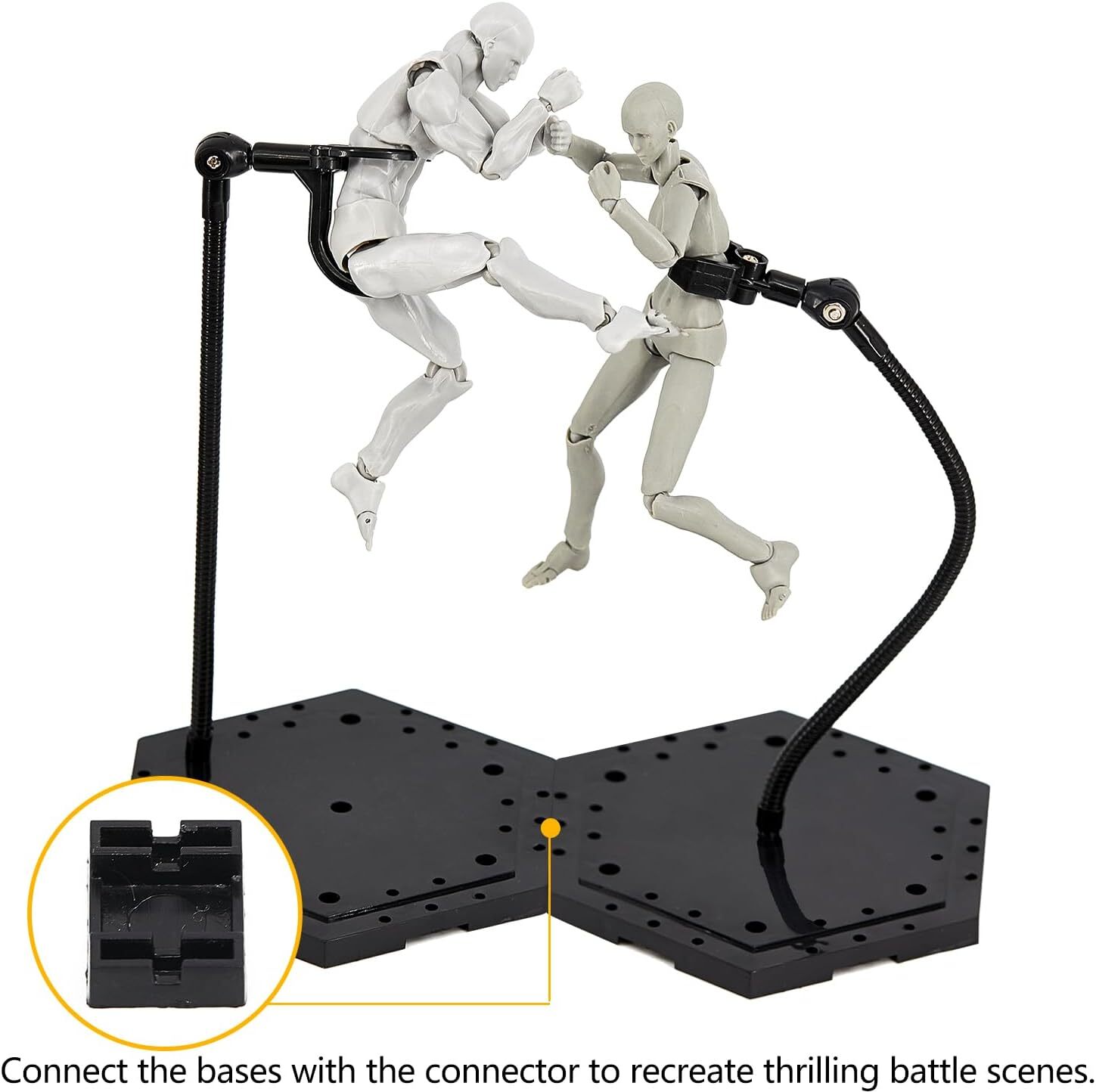 3 Pack Black Action Figure Stand,Action Display Holder
