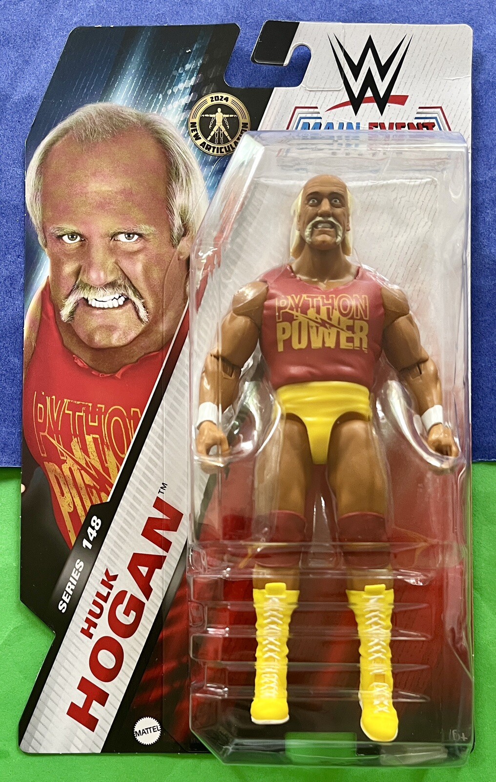 Hulk Hogan Mattel WWE MAIN EVENT SERIES 148 Action Figure w/ PYTHON POWER SHIRT
