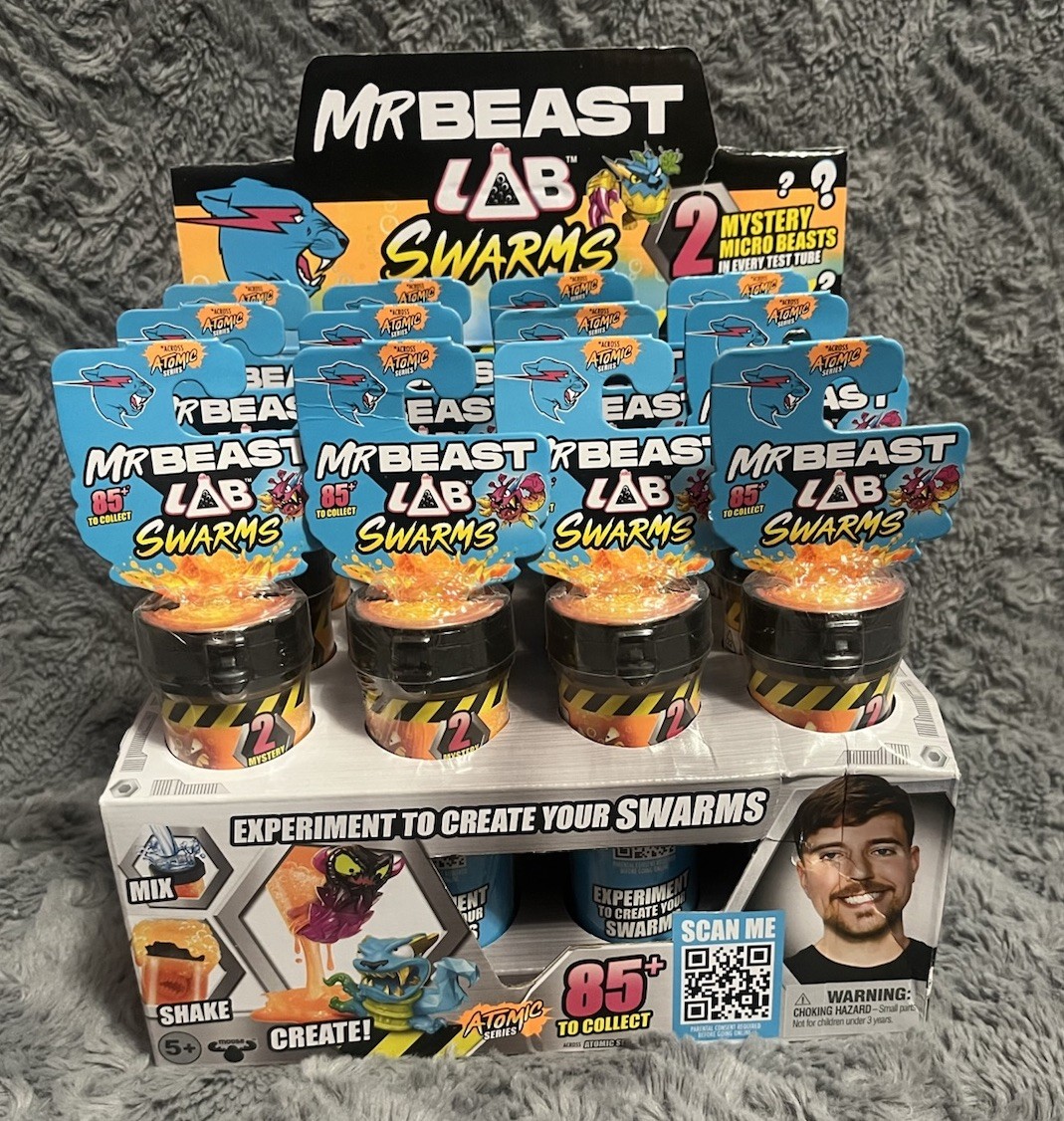 MR BEAST LAB Swarms Test Tubes-Atomic Series-2 Microbeasts/Tube. Chosen Randomly
