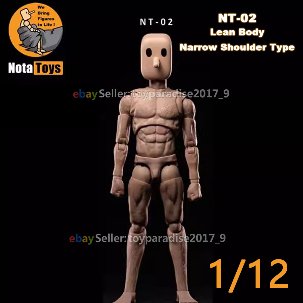 NT-02: Nota Studio Notaman 1/12 Scale Male Base Body Action Figure – Slim Type