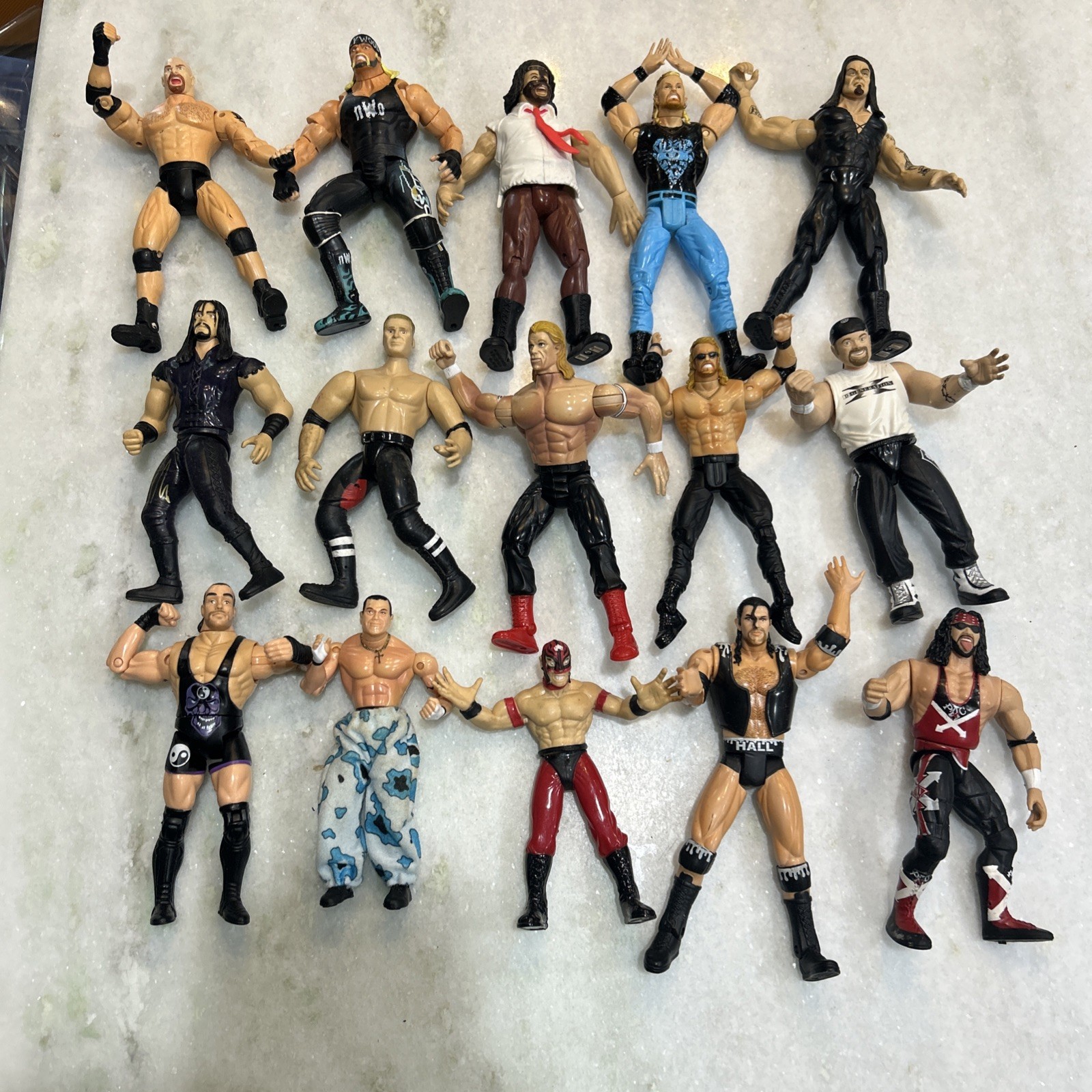 Lot Of 15 Wrestling Figures Mixed Different Years & Collections 90’s & More