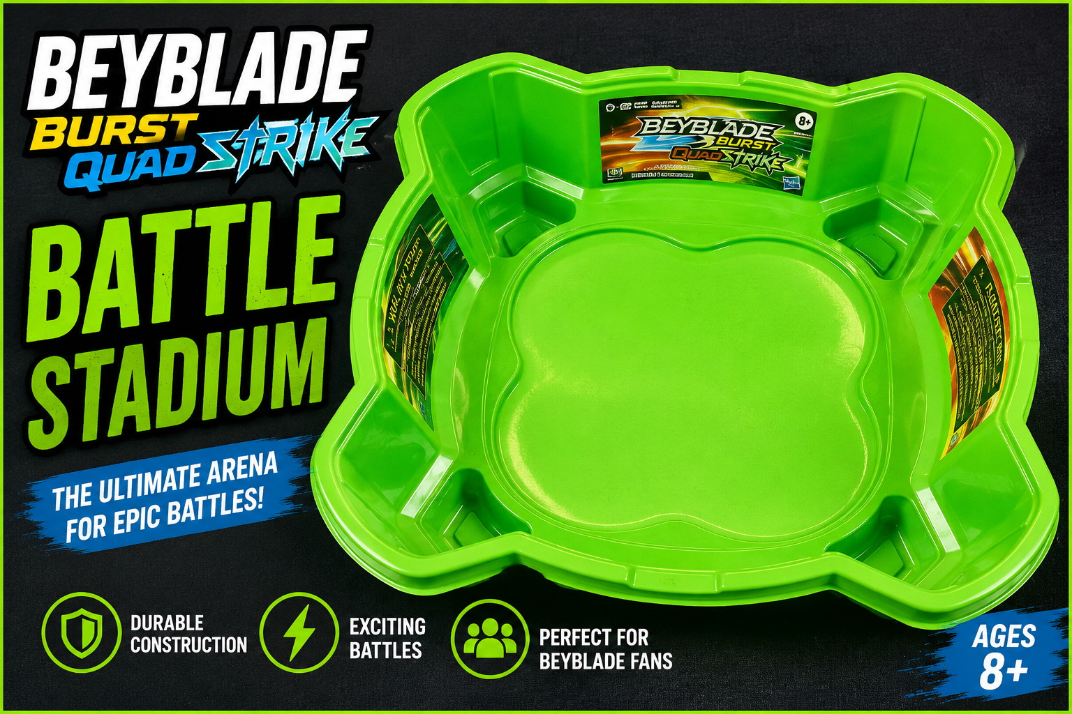 Beyblade Burst QuadDrive Beystadium Green Arena Stadium Hasbro Toy