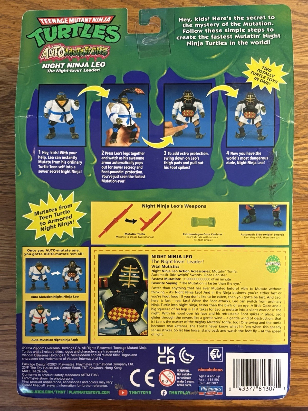 TMNT Automutations Night Ninja Leo Action Figure 2024 New On Card **READ**