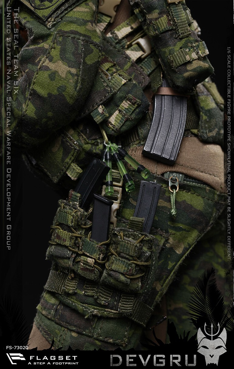 1:6 Flagset DEVGRU Jungle Dagger Multicam Tropic Camo Pistol Ammo Mag Pouch