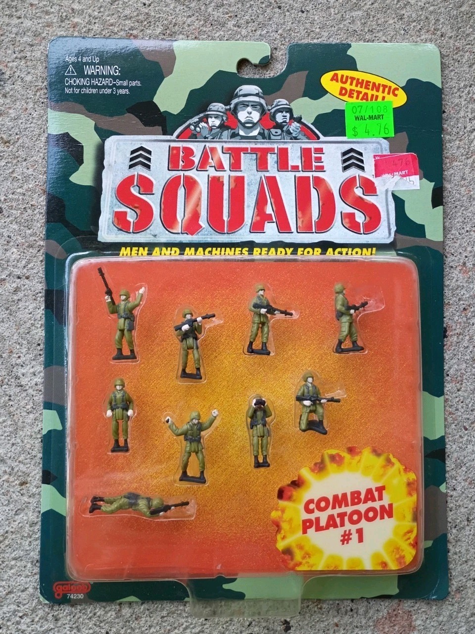 Galoob Battle Squads COMBAT PLATOON #1 WWII 1&Prime; Action Figure Set 1997 NEW!!