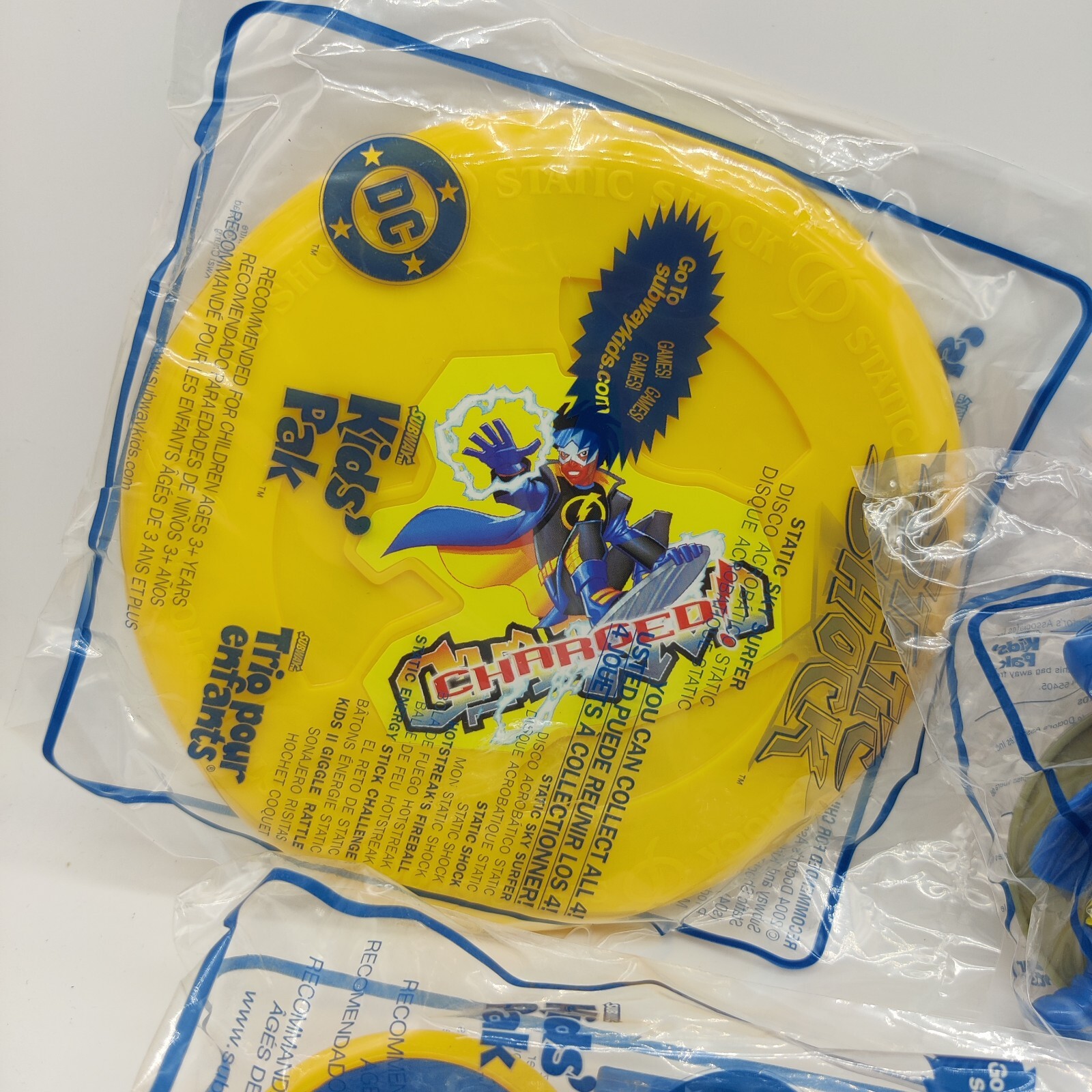 DC Comics Static Shock Subway Complete Set Of 4 Toys NEW In Package 2004
