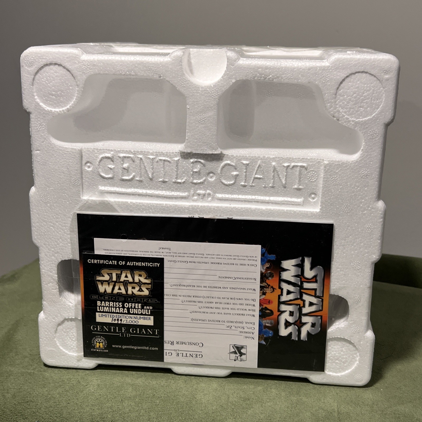 Barriss Offee Luminara Unduli Clone Wars Maquette GENTLE GIANT STAR WARS /3000