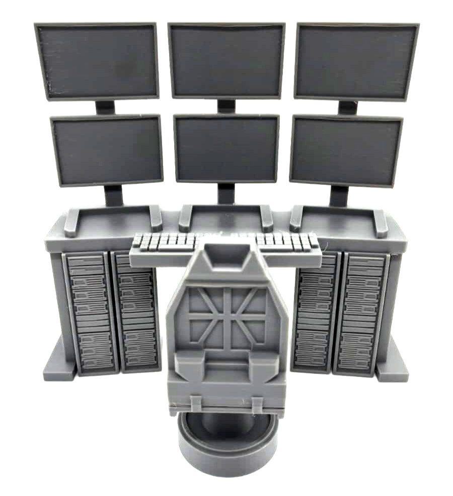 1:12 or 1:18 Scale Sci-Fi Command Center Diorama Set Hacker Tech Lab Environment
