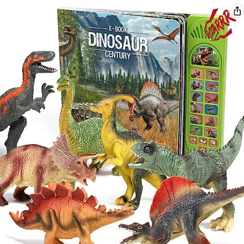 Dinosaurs Sound Book,12pcs Interactive Dino Action Figure Toys For Toddler Kids