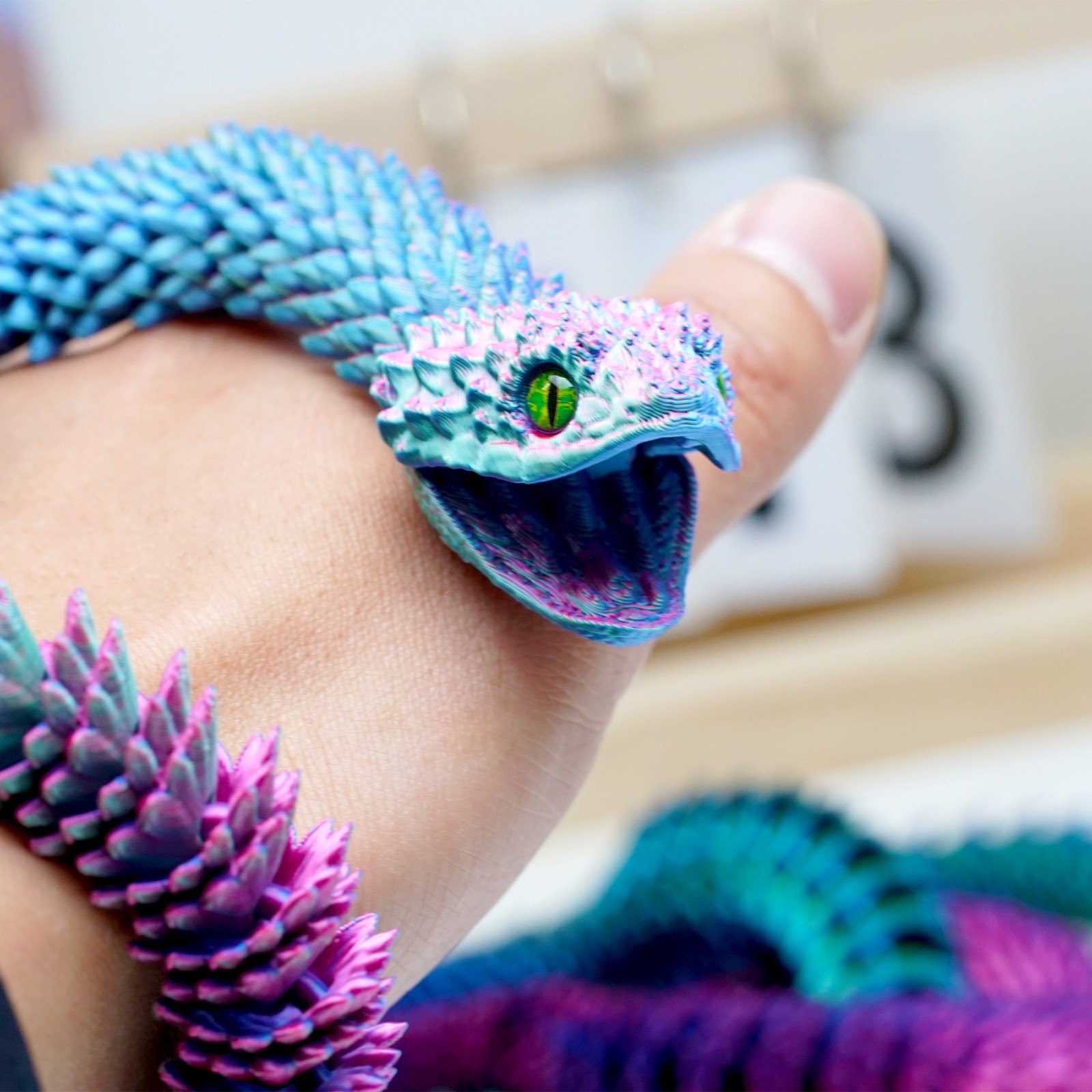 23inch 3D Printed Snake Model,Articulated Animals figure,Fidget Toys Home Decor