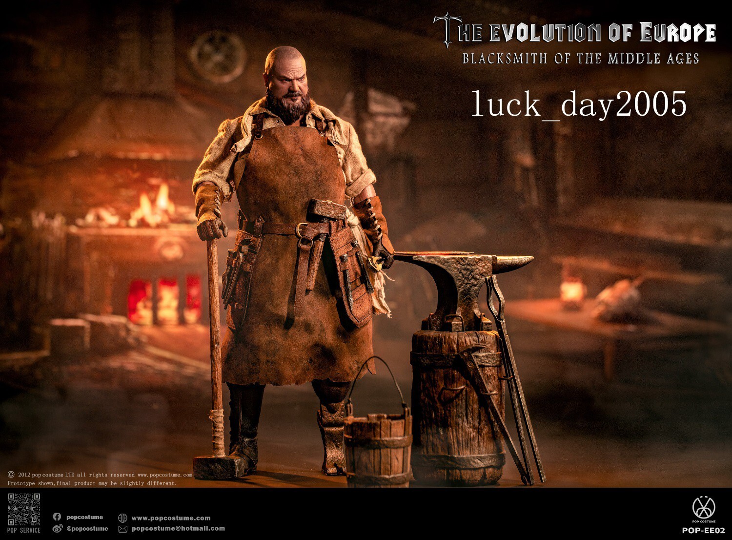 POP COSTUME EE02 The Evolution of Europe Middle Ages Blacksmith 1/6 ACTON FIGURE