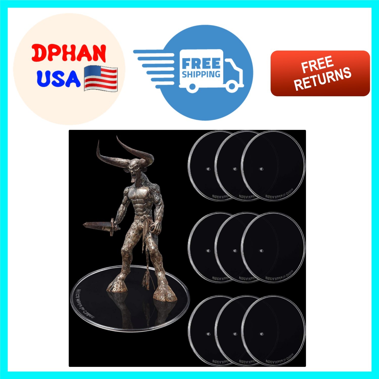Set of 10 Clear Acrylic Stands for Stylishly Displaying Your Miniature Figures