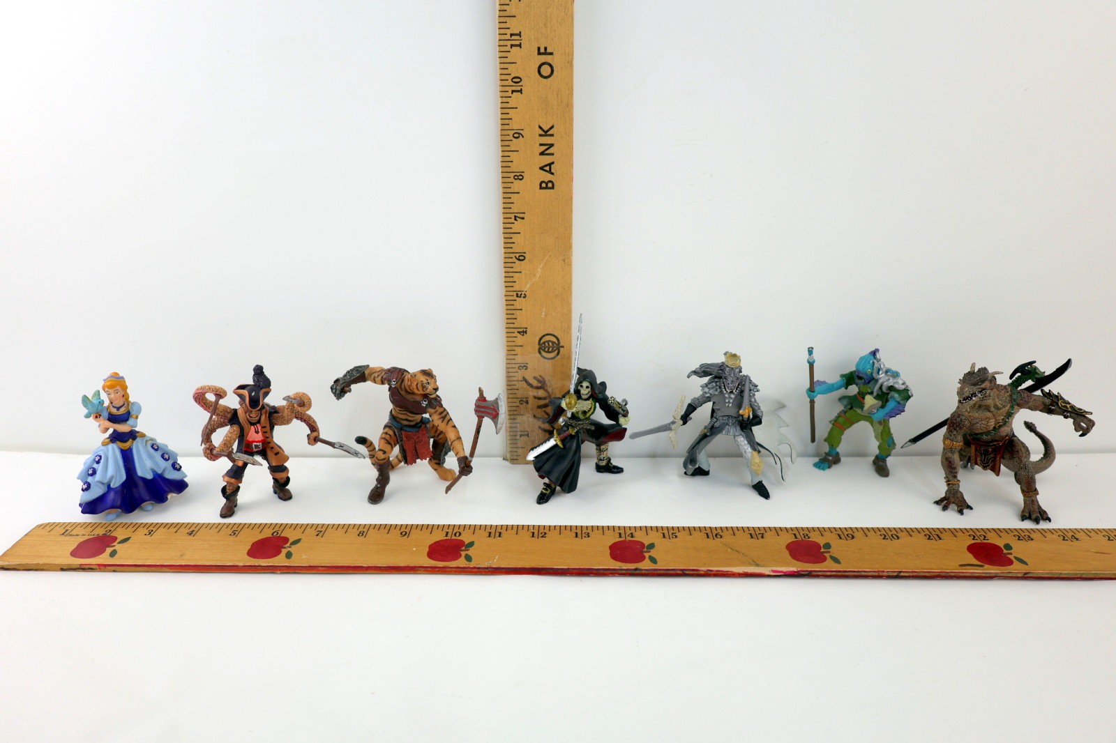 PAPO Lot of 7 Fantasy, Medieval Mutants-Octopus,Tiger,Fish & Dragon + Witch King